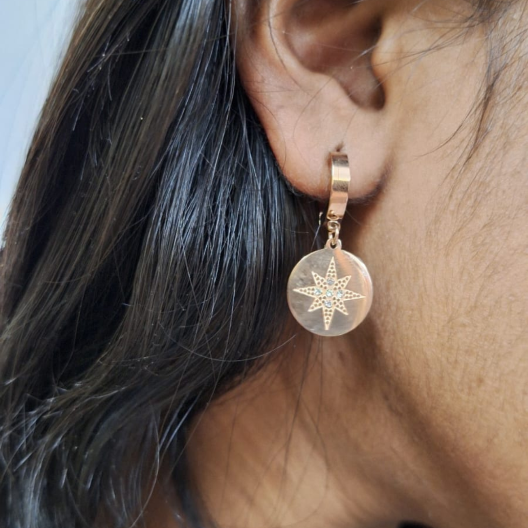 Sun Star Drop Earrings