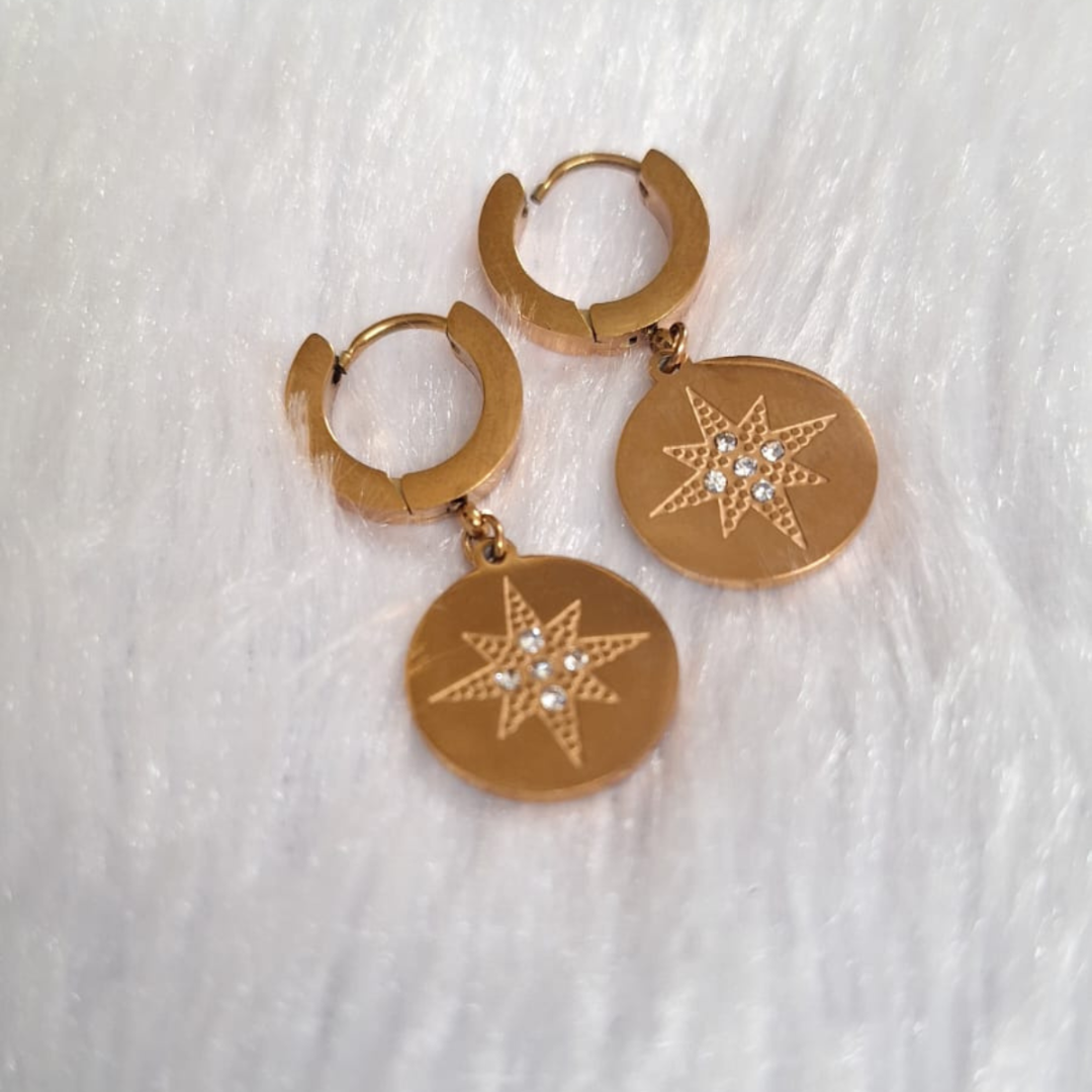 Sun Star Drop Earrings