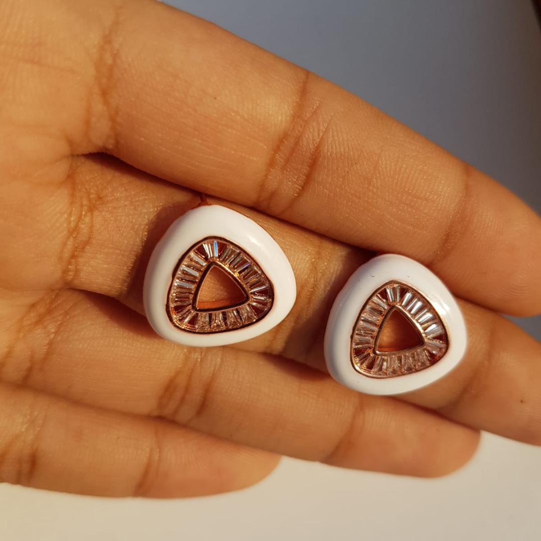 White Triangle Hollow Studs