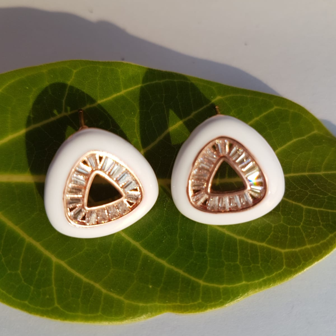 White Triangle Hollow Studs