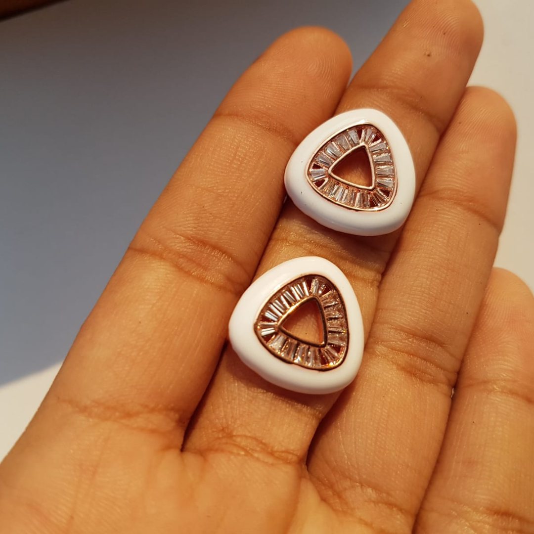 White Triangle Hollow Studs