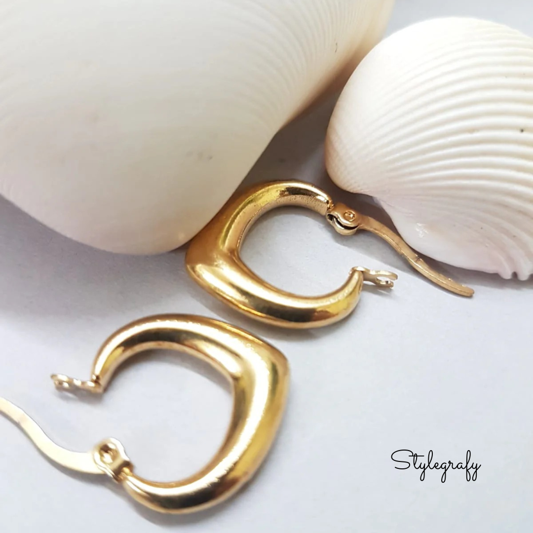 Golden Leaf Hoops