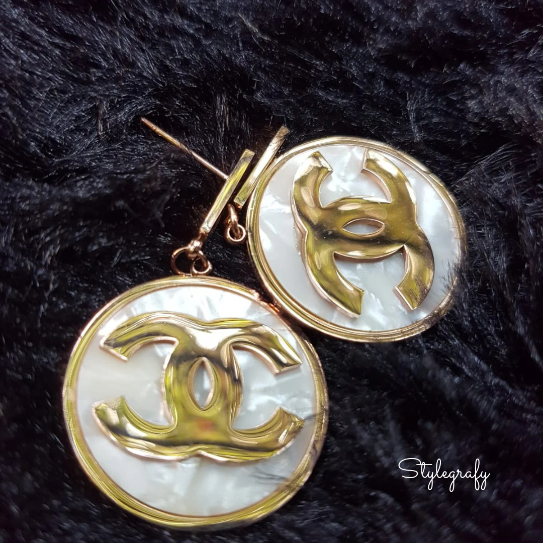 MOP Circle Drop Earrings