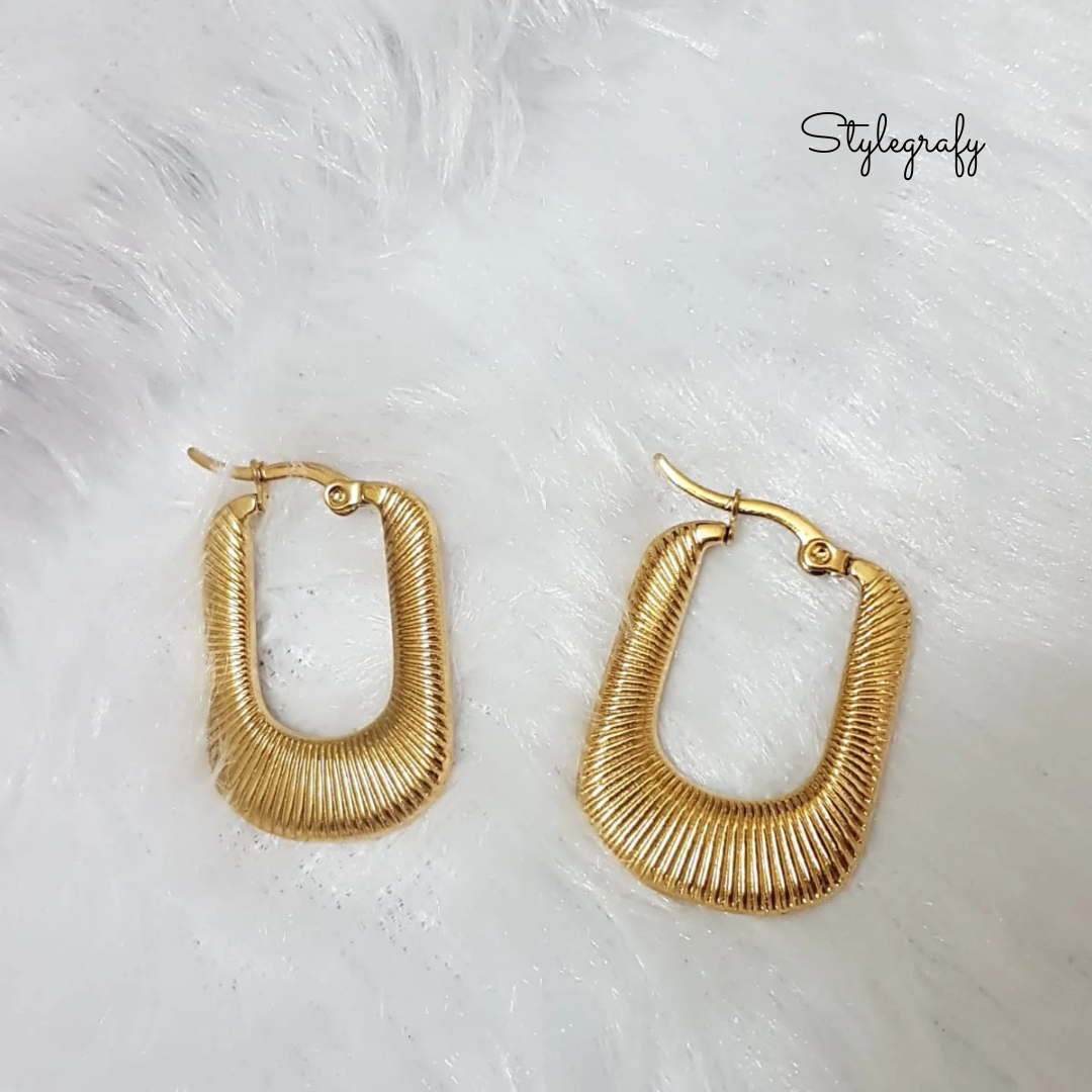 Gold Rectangle Hoops