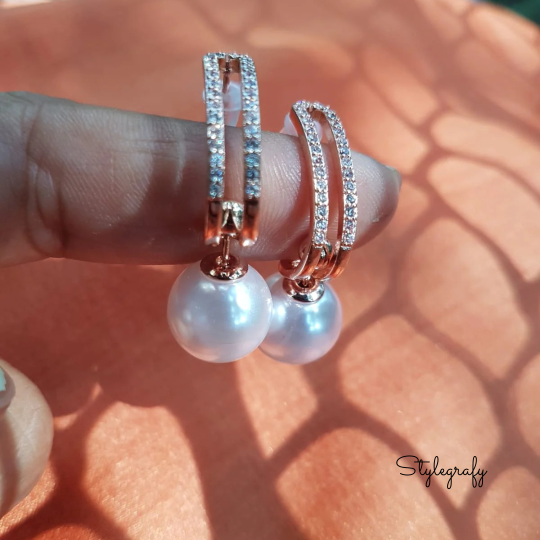 Sliding Pearl Drop Earrings