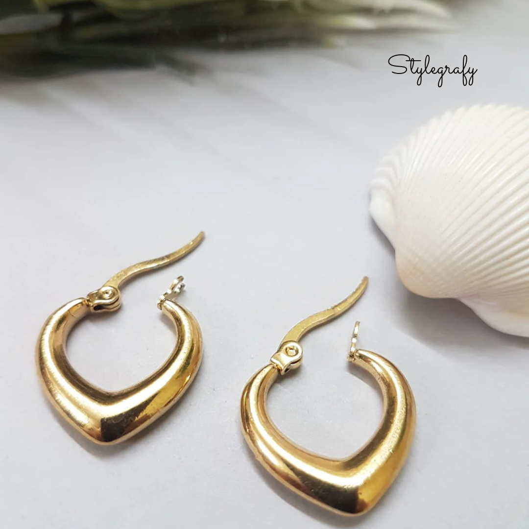 Golden Leaf Hoops