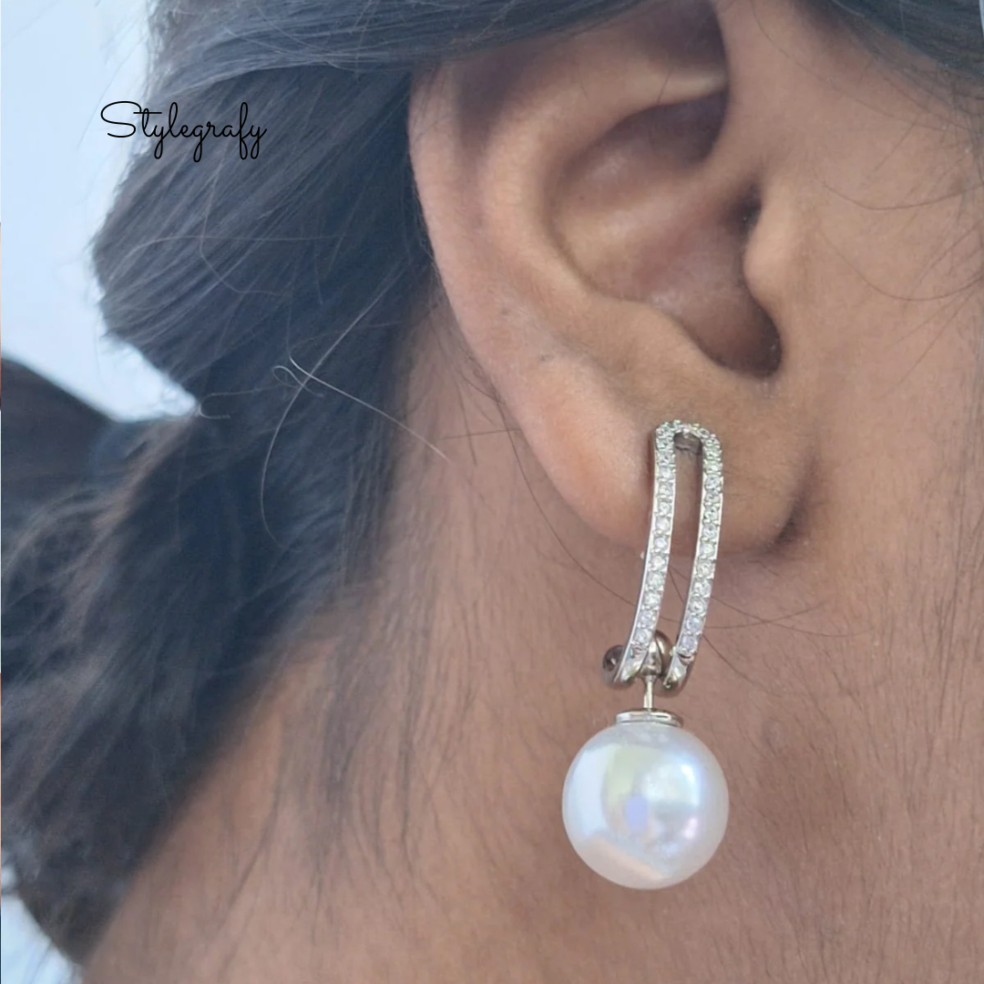 Sliding Pearl Drop Earrings
