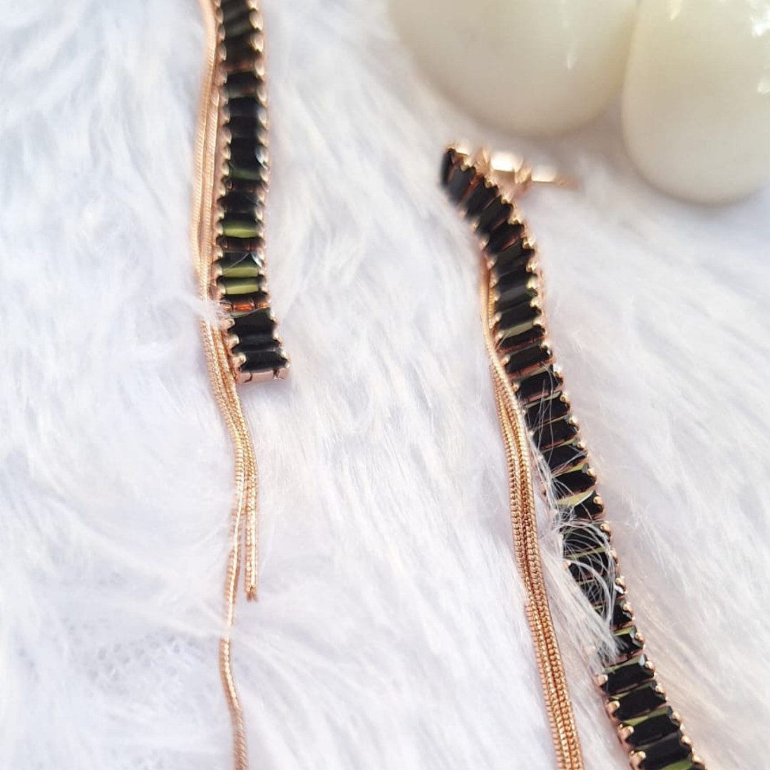 Black Stack Chain Earrings