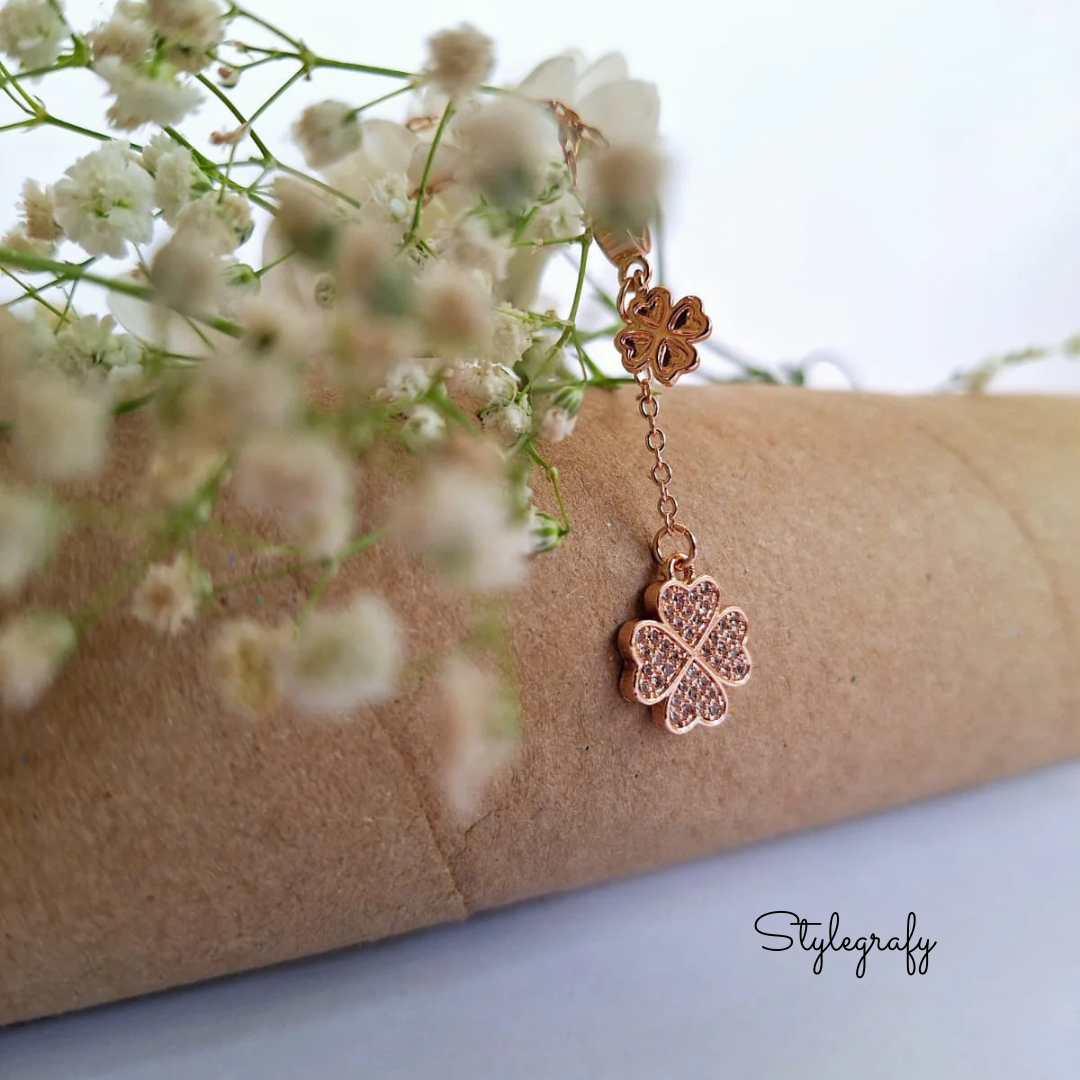Studded Double Clover Necklace