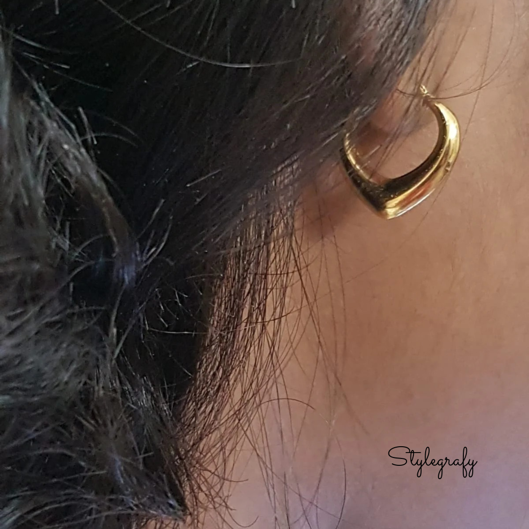 Golden Leaf Hoops