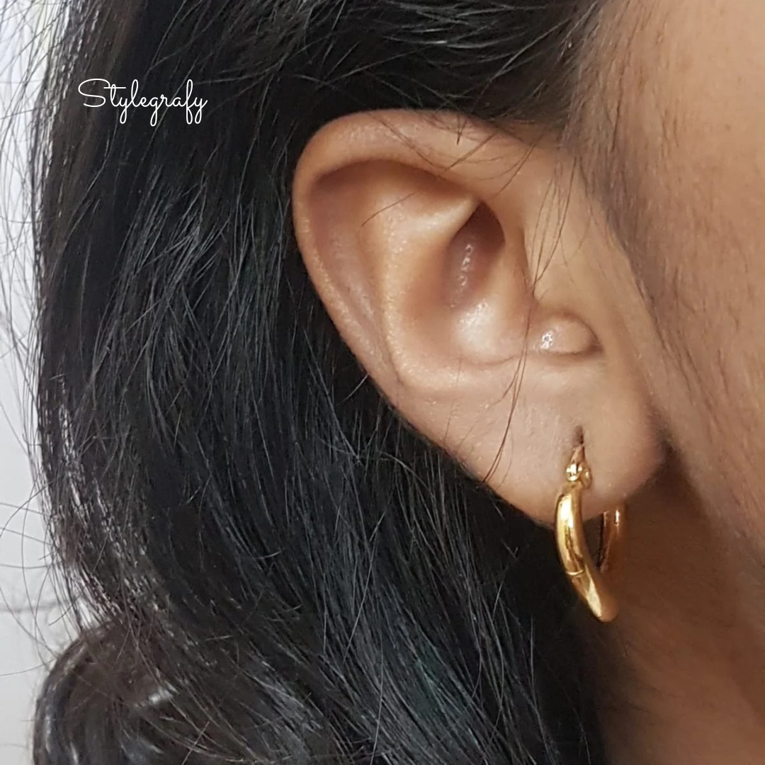 Golden Leaf Hoops