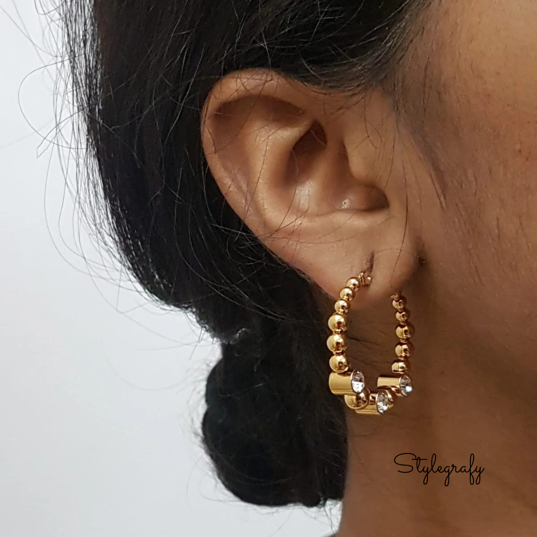 Studded Ringlet Hoops