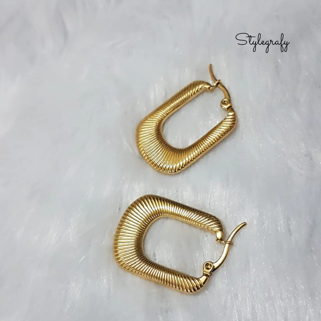 Gold Rectangle Hoops