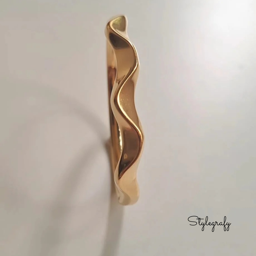 Golden Ripples Cuff Bracelet