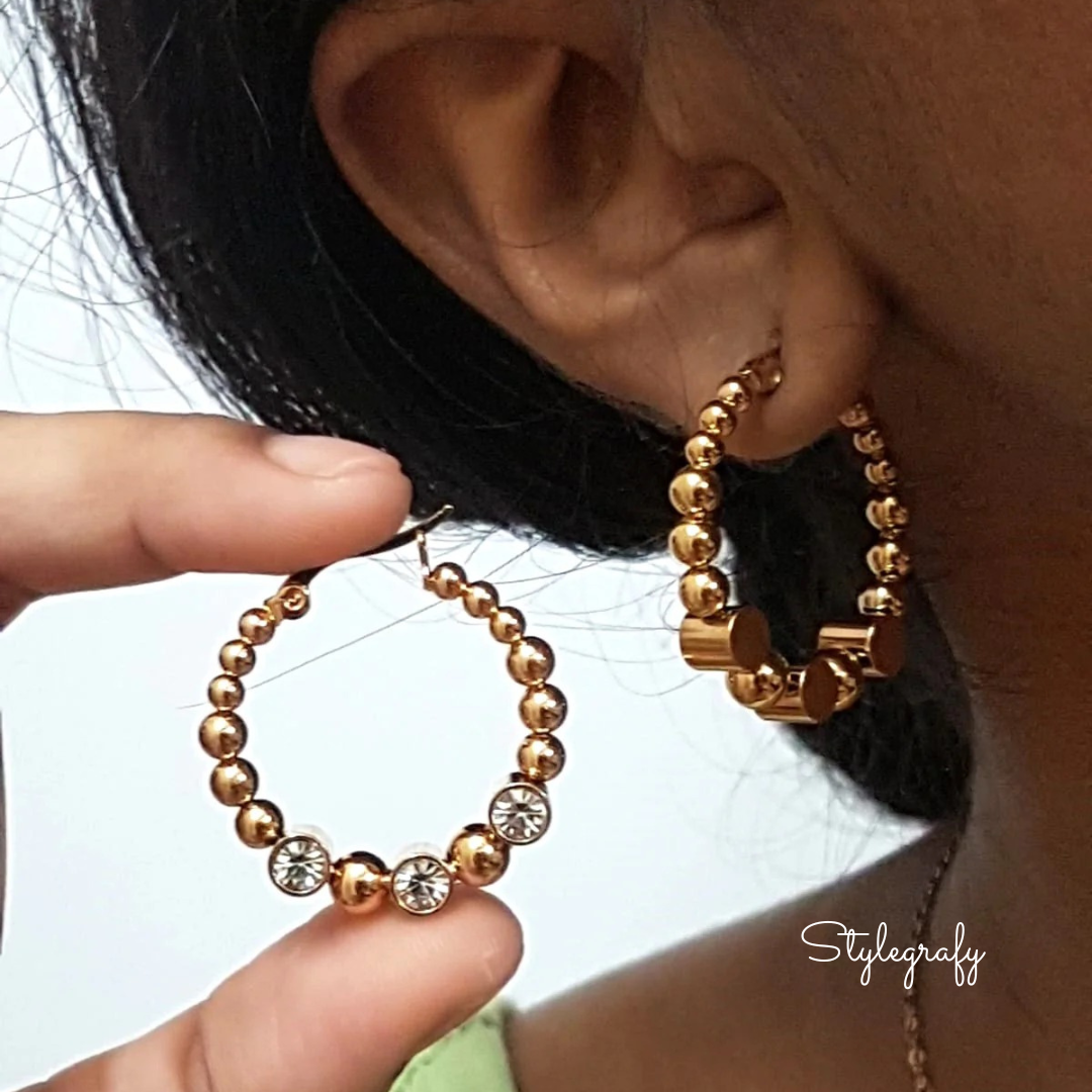 Studded Ringlet Hoops