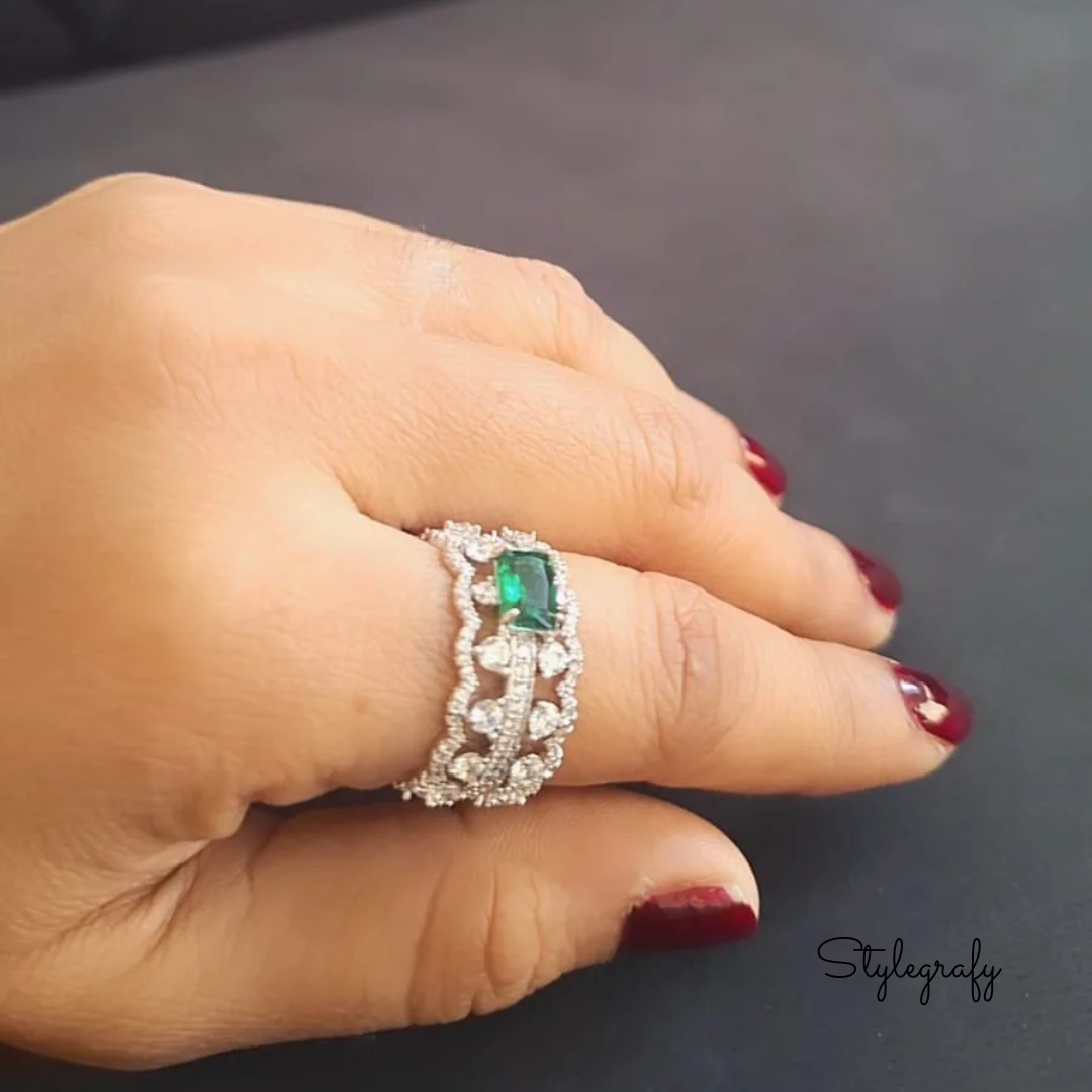 Shot at Happiness Emerald Zirconia Ring