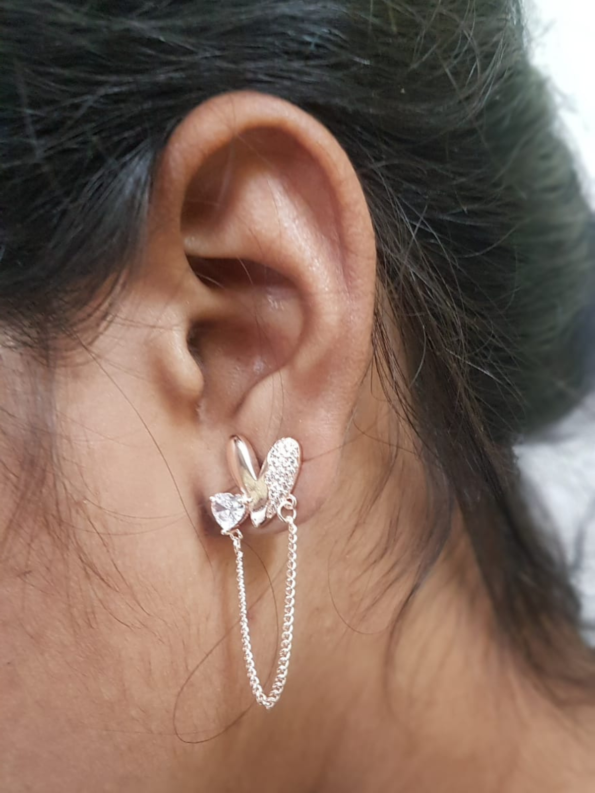 Flying Heart Chain earrings