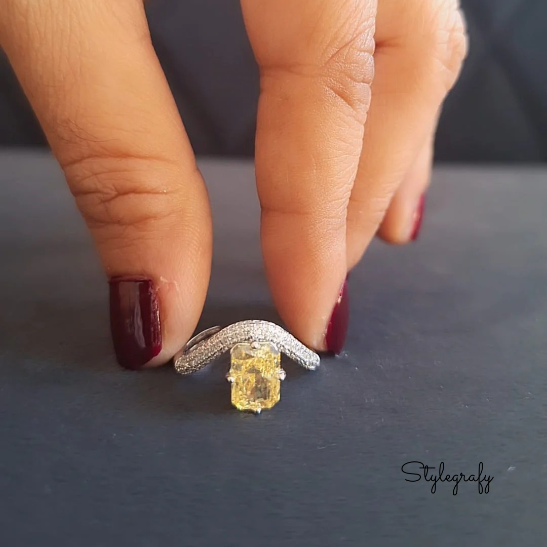 Yellow Eclipse Curvy Ring