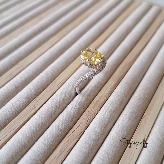 Yellow Eclipse Curvy Ring
