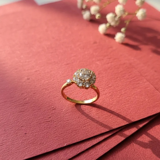Swirling Beauty Golden Flower Ring