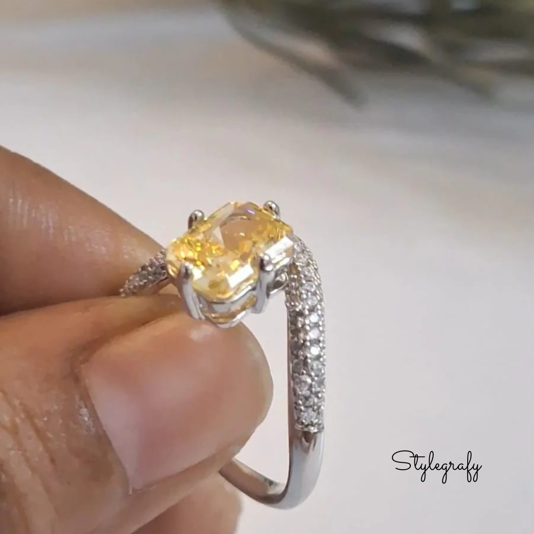 Yellow Eclipse Curvy Ring