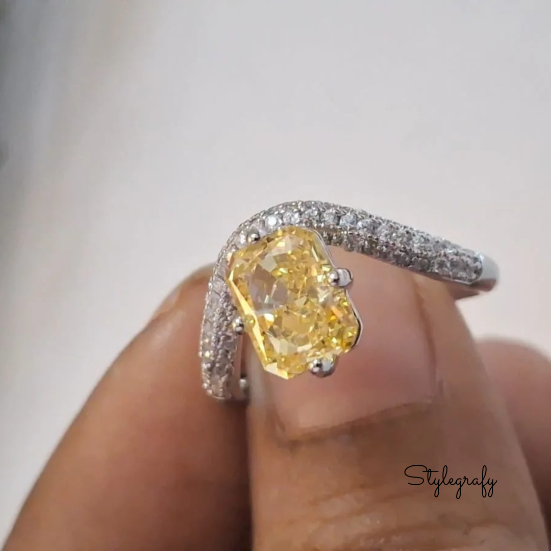 Yellow Eclipse Curvy Ring