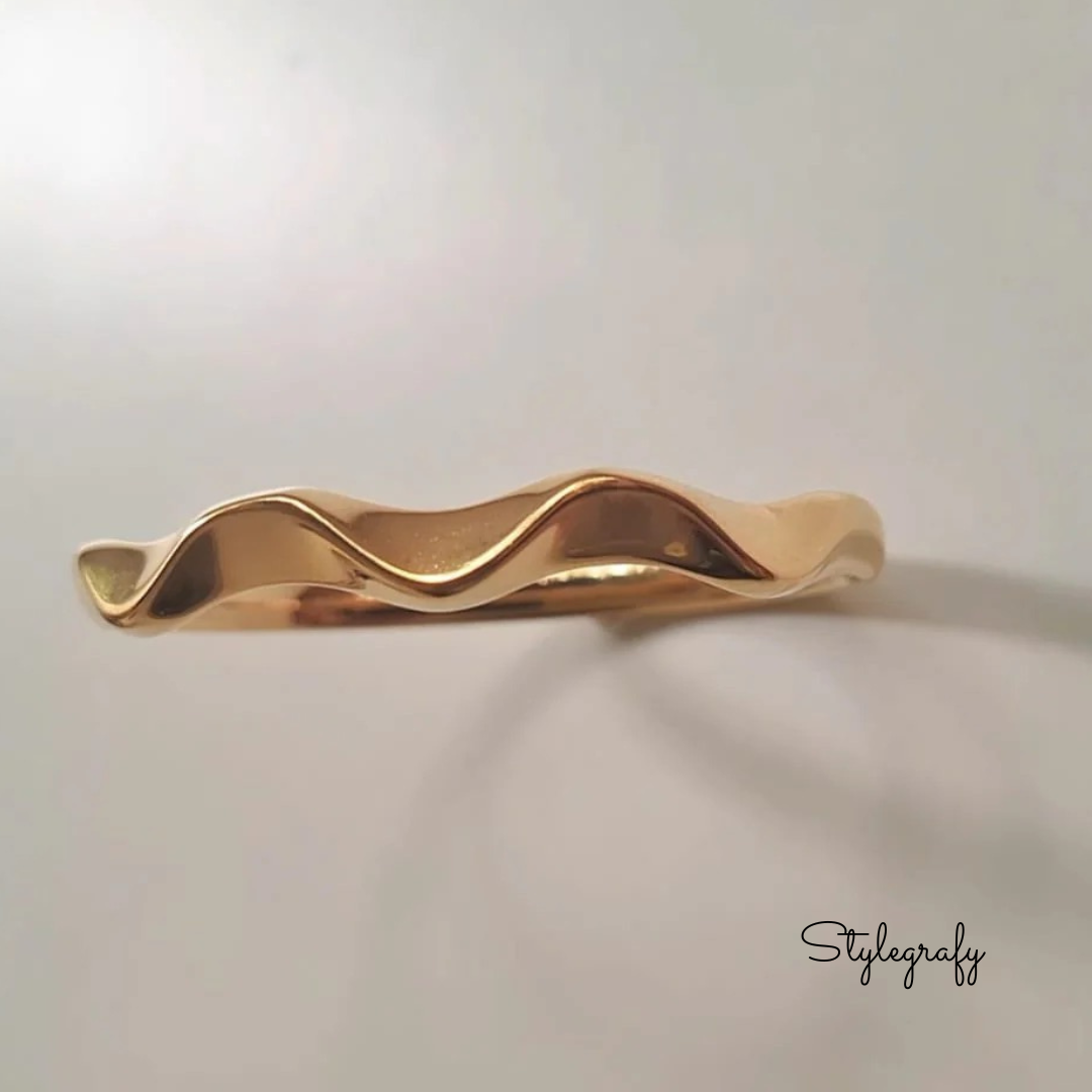 Golden Ripples Cuff Bracelet
