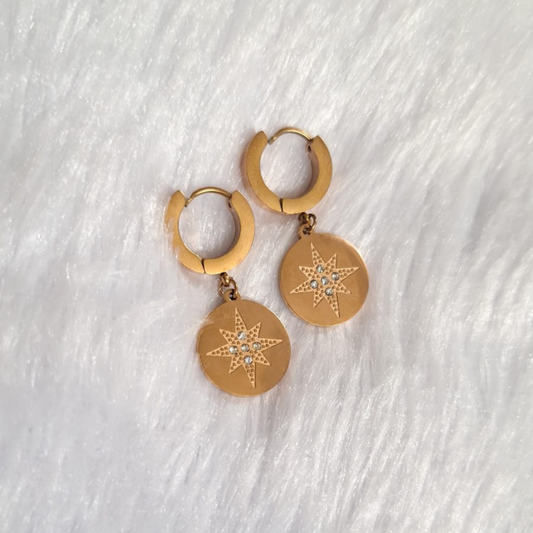 Sun Star Drop Earrings