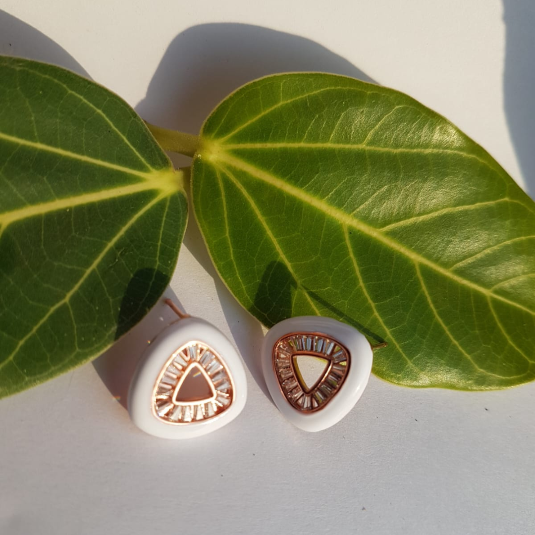 White Triangle Hollow Studs