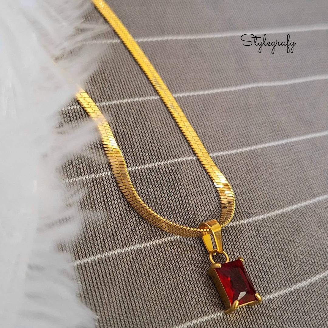 Red Pendant Snake Chain
