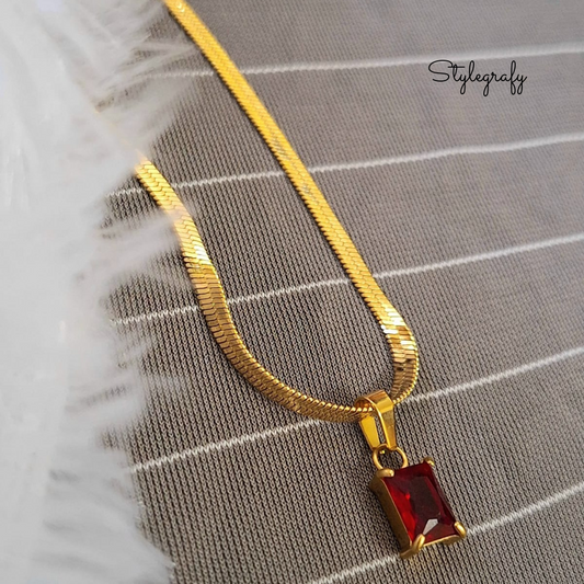 Red Pendant Snake Chain