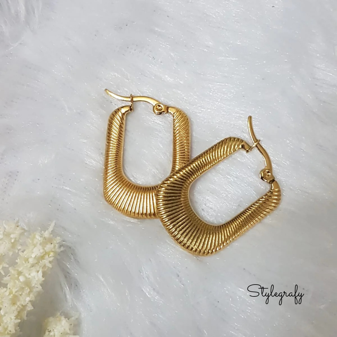 Gold Rectangle Hoops