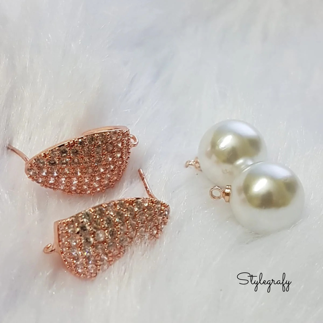 Studded Leaf Pearl Drops