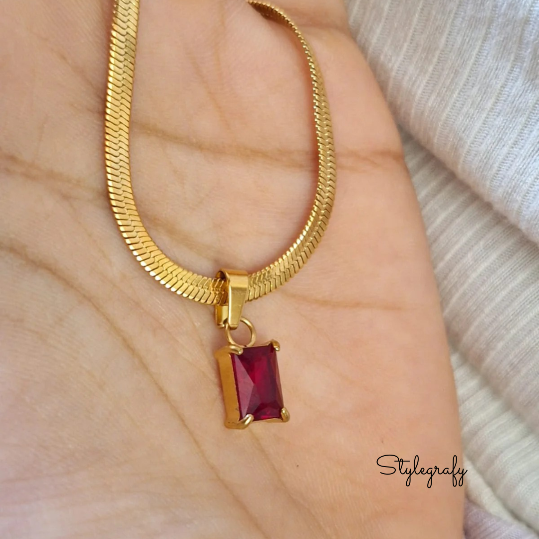 Red Pendant Snake Chain