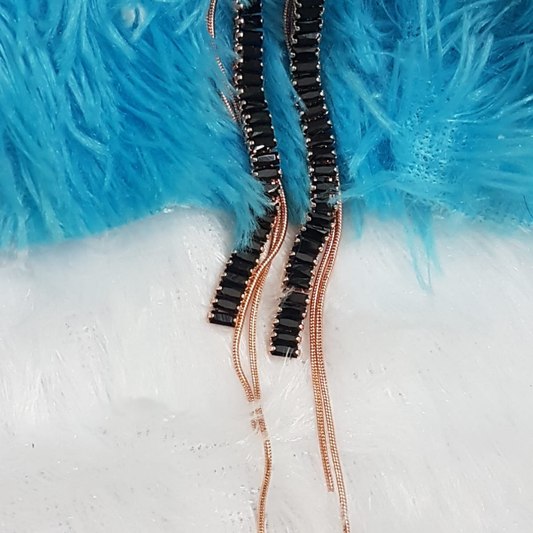 Black Stack Chain Earrings
