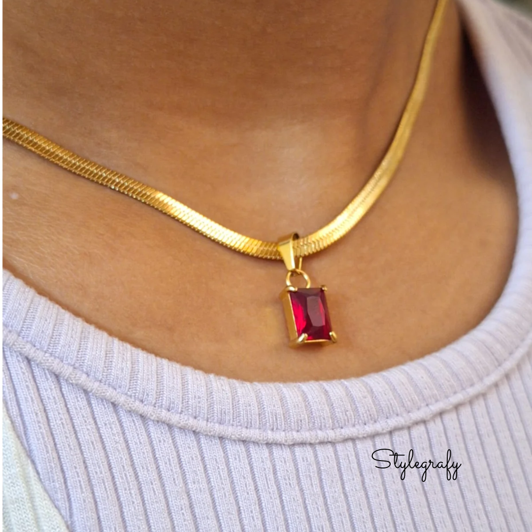 Red Pendant Snake Chain