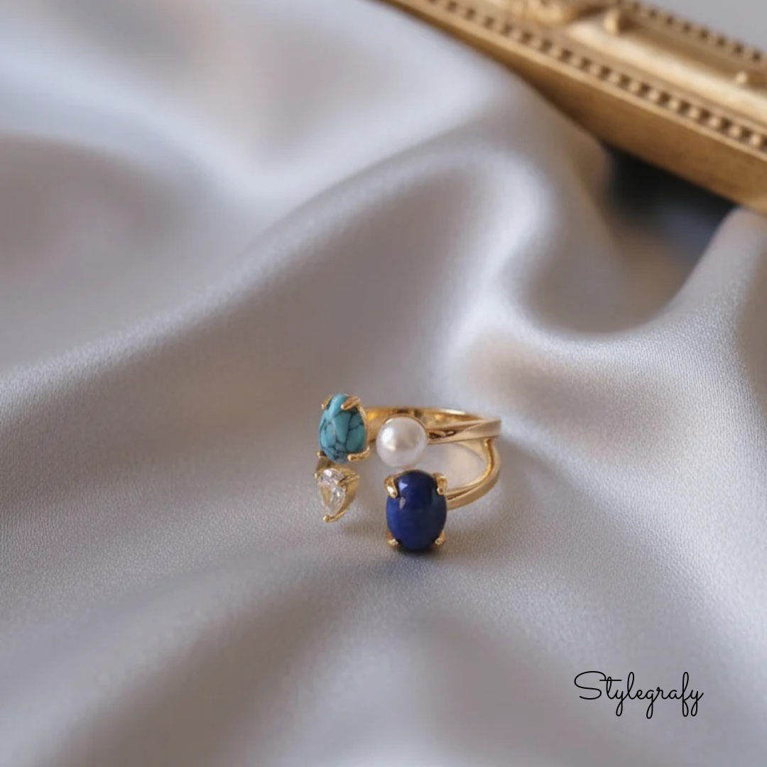 Golden Aurora Gemstone ring