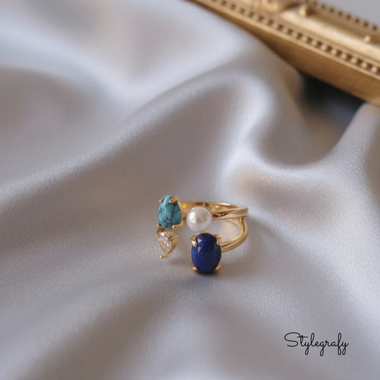 Golden Aurora Gemstone ring