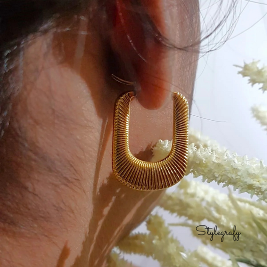 Gold Rectangle Hoops