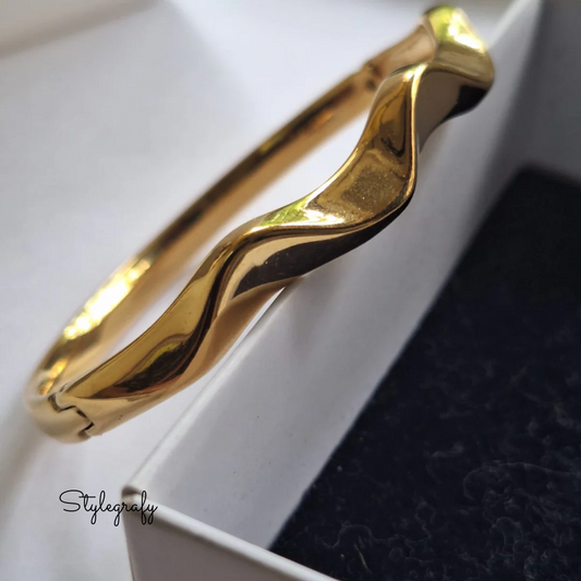 Golden Ripples Cuff Bracelet