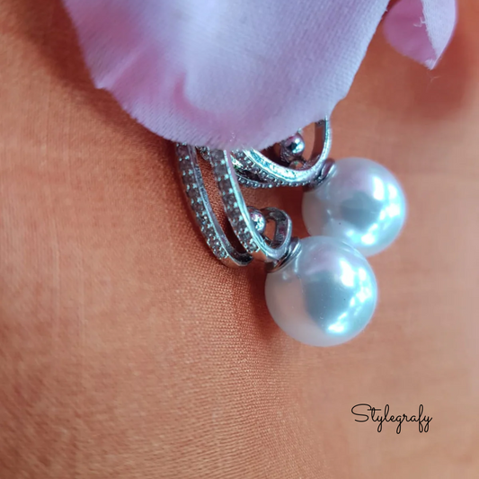 Sliding Pearl Drop Earrings