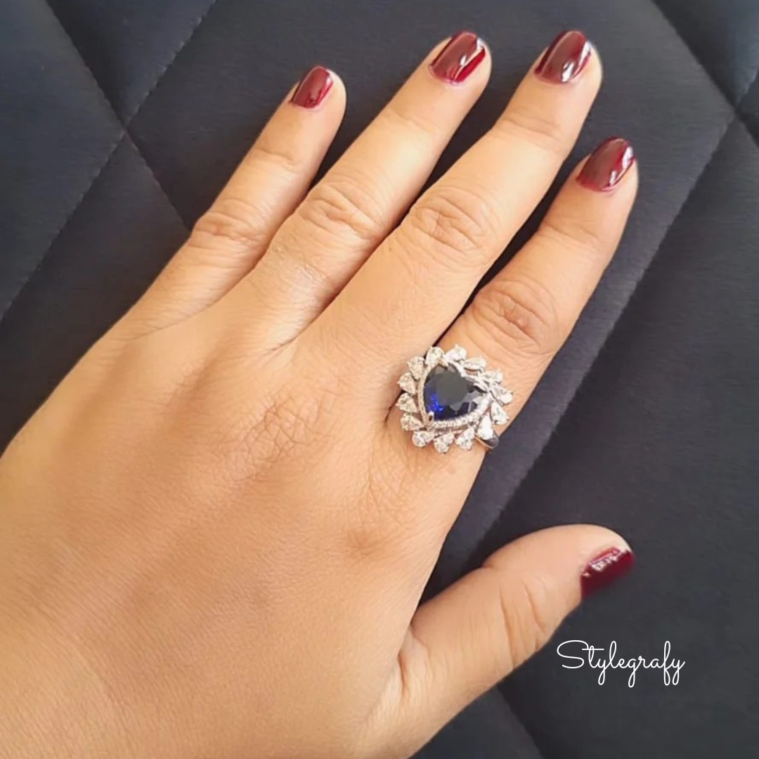 Stolen Heart Blue Silver Ring
