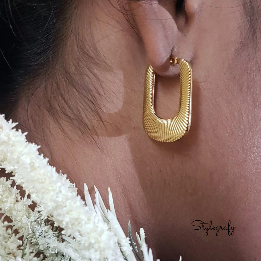 Gold Rectangle Hoops