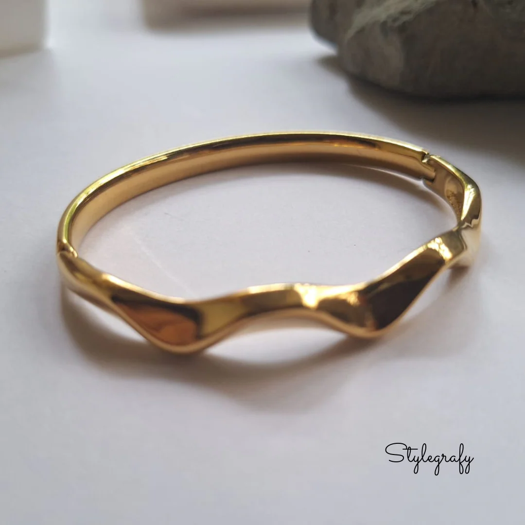 Golden Ripples Cuff Bracelet