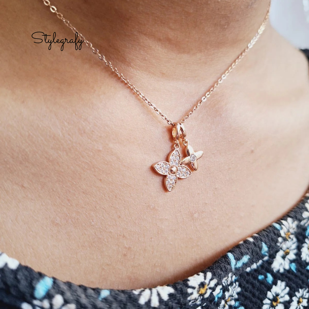 Floral Twins Necklace