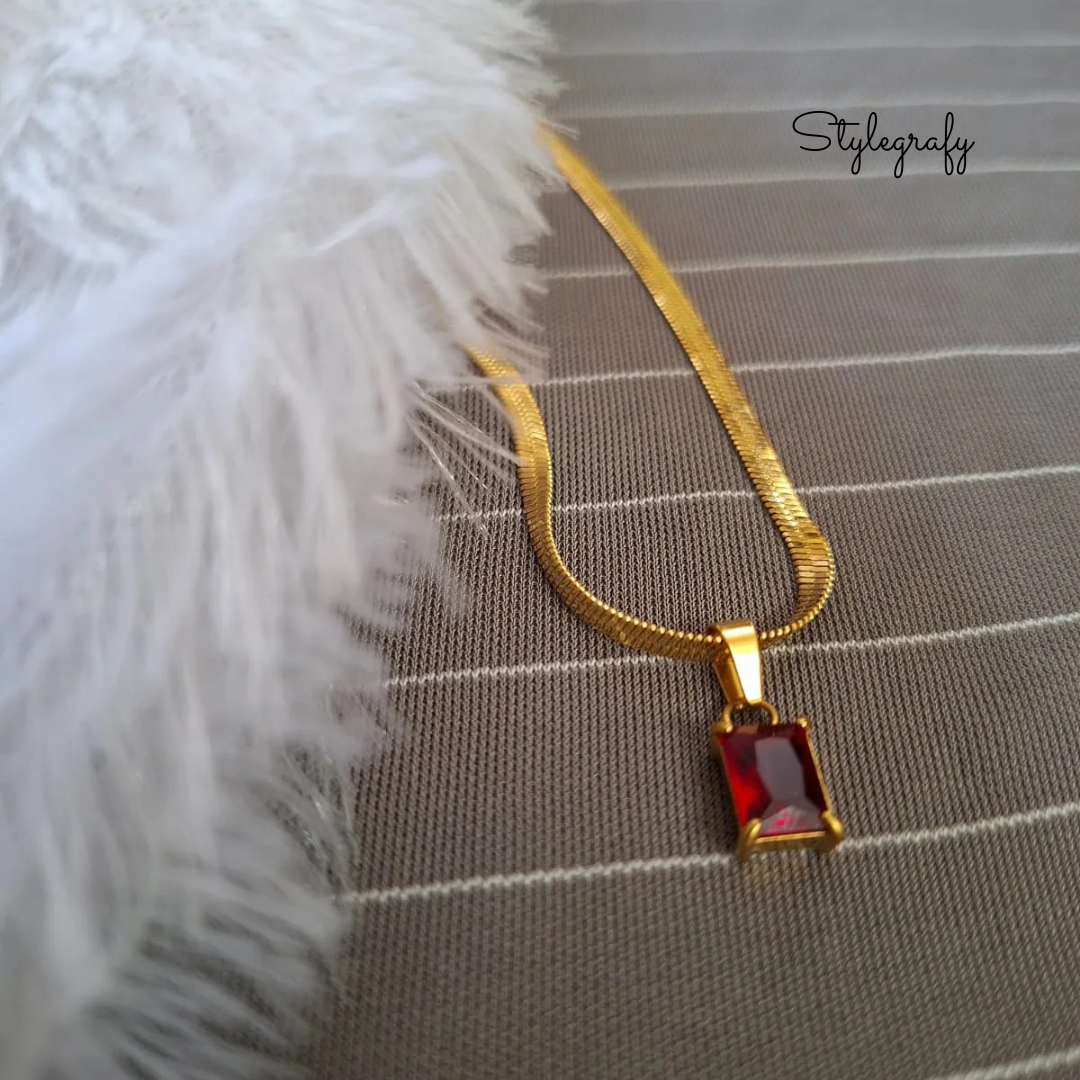 Red Pendant Snake Chain