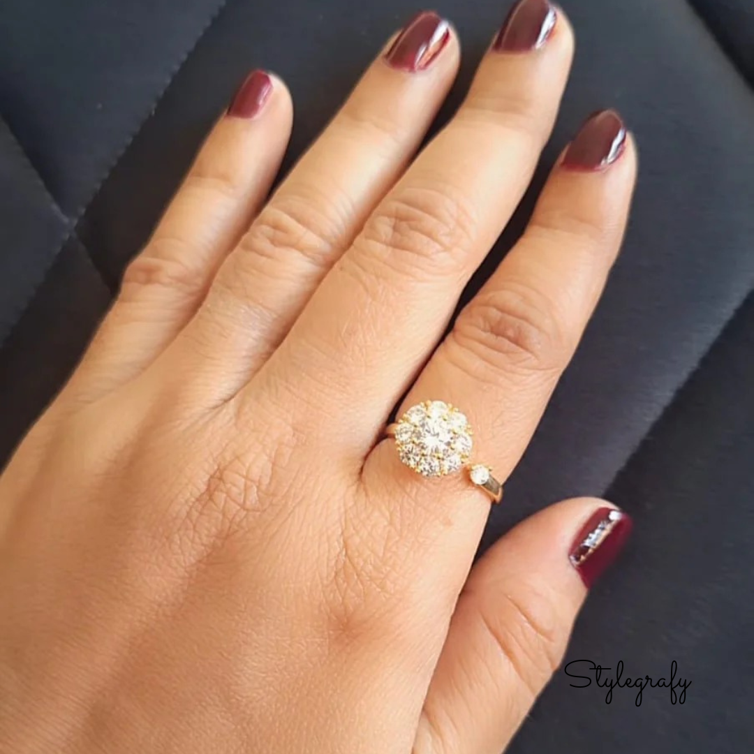 Swirling Beauty Golden Flower Ring