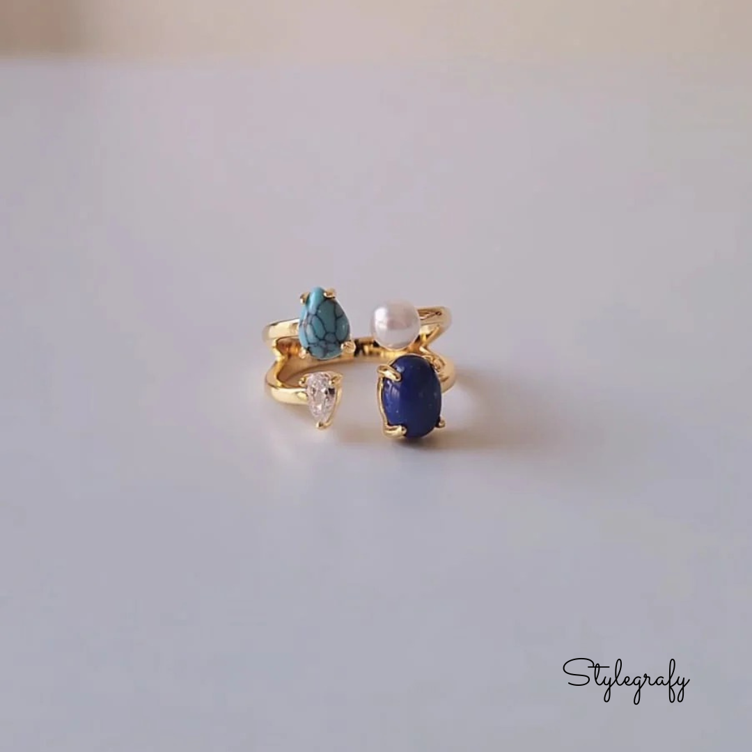 Golden Aurora Gemstone ring