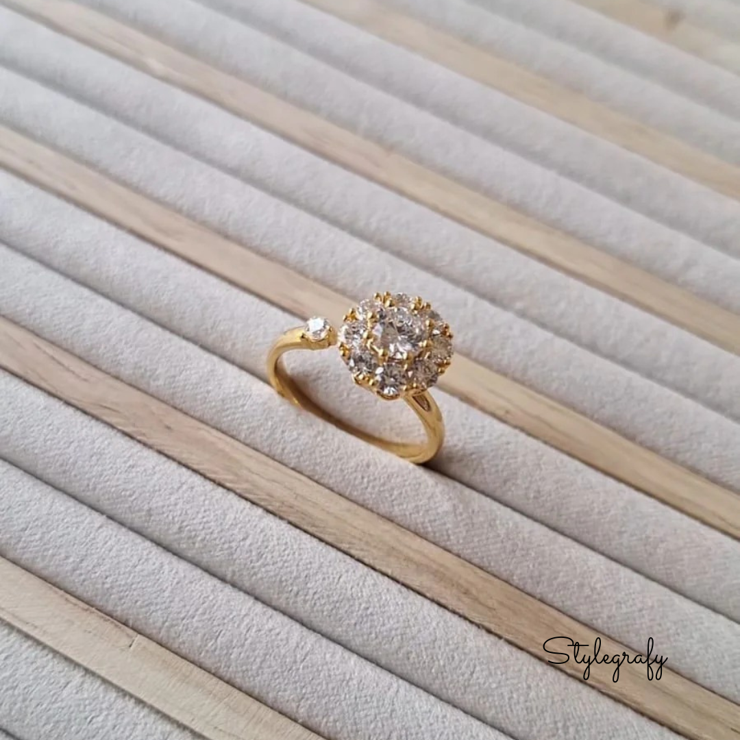 Swirling Beauty Golden Flower Ring