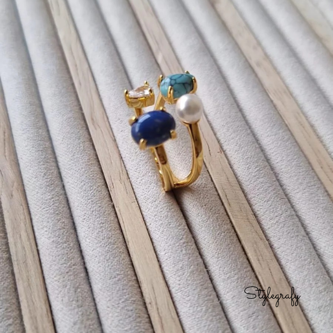 Golden Aurora Gemstone ring
